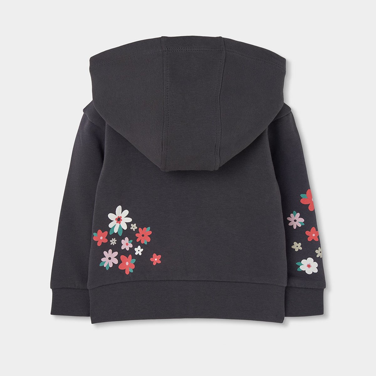 Veste molleton fille imprimé fleurs gris, BOBOLI