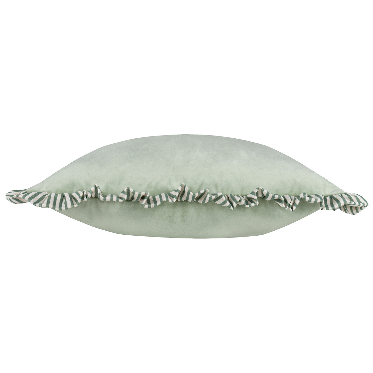Solene Ruffle Matte Velvet Filled Cushion sage, WYLDER