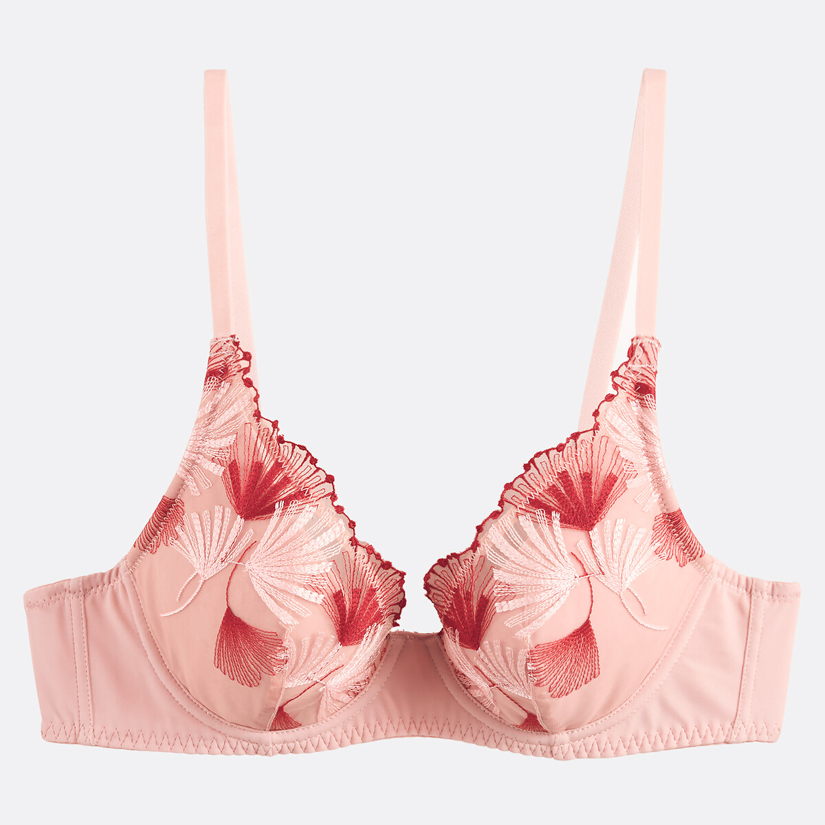 Azalee Triangle Bra in Embroidered Tulle blush pink, ANNE WEYBURN