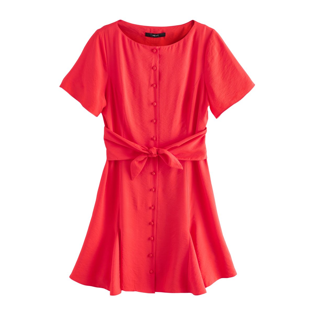 Robe courte avec lien à nouer la taille rouge, NEXT