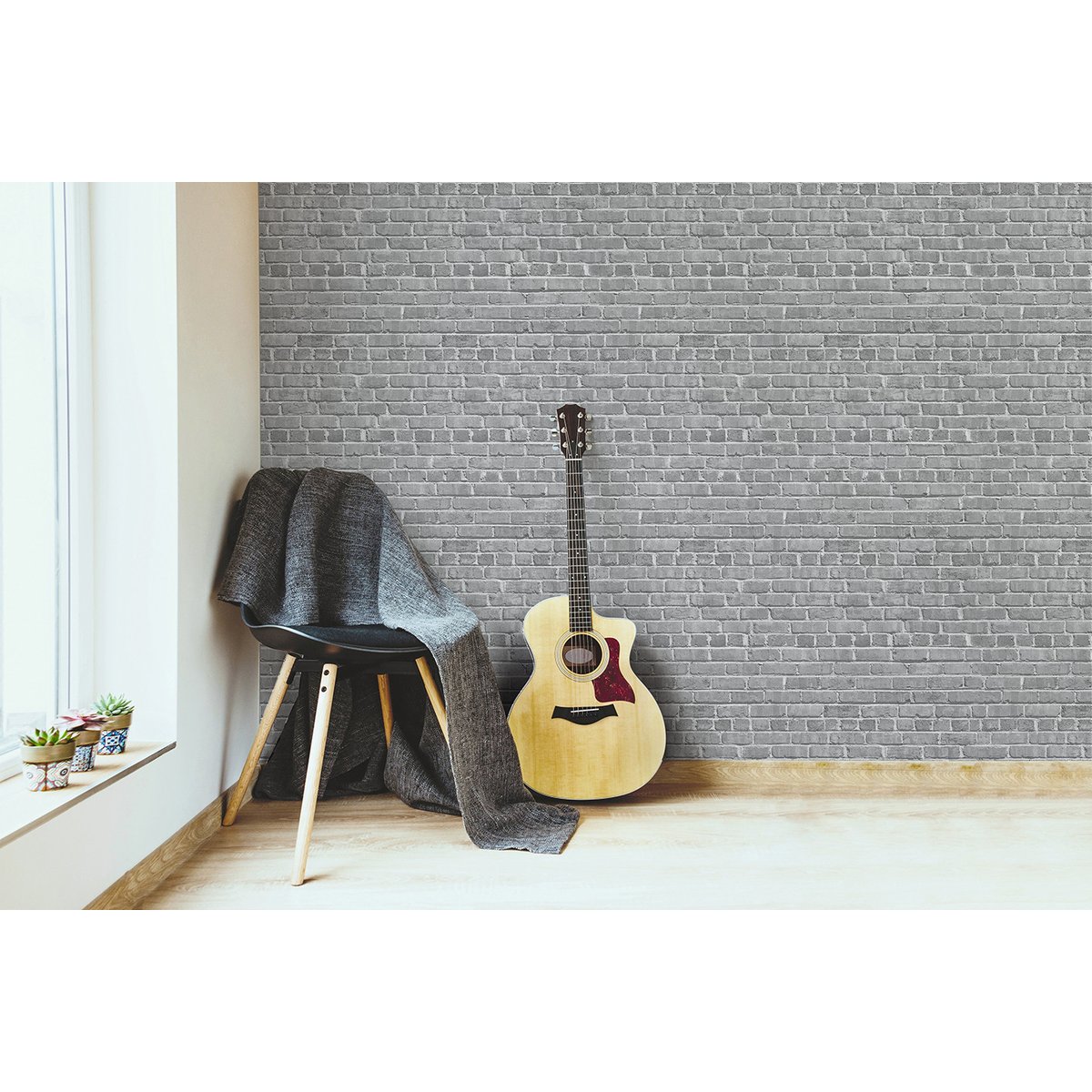 Papier peint panoramique ANOTHER BRICK gris, LE PAPIERS DE NINON