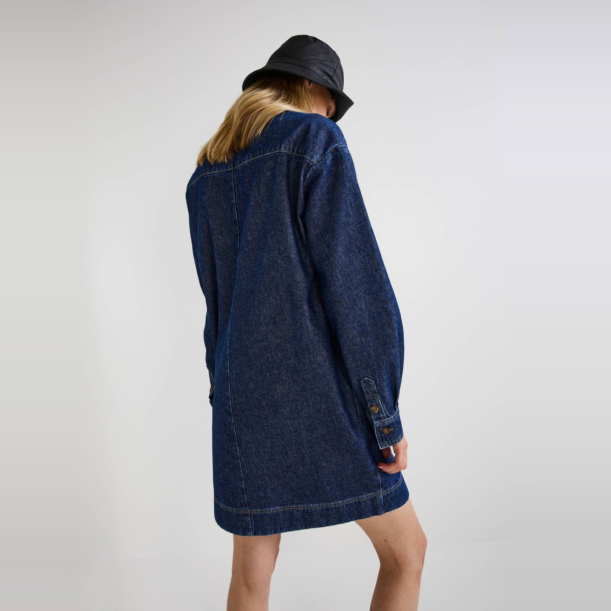 Robe courte denim en coton denim, MONOPRIX