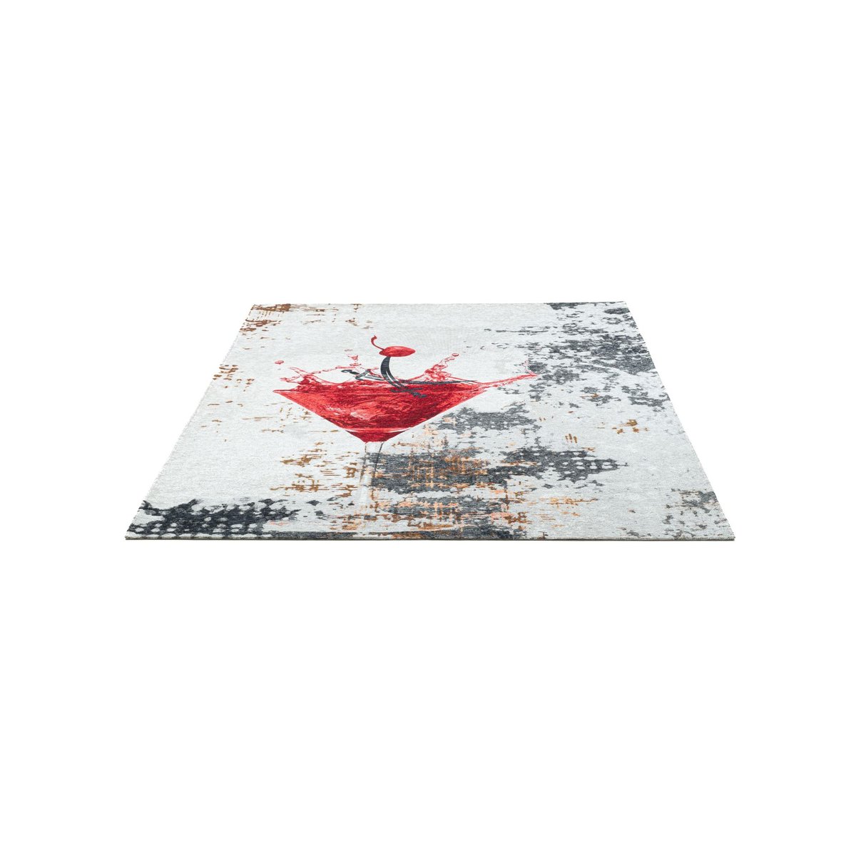 Tapis salon moderne - KEITUM rouge multicolore, THEKO
