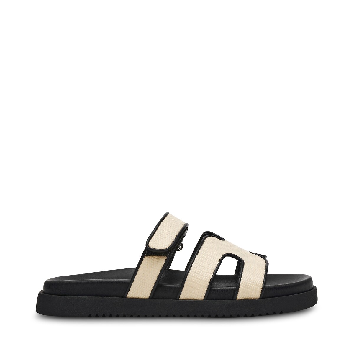Mules basse in rafia Missile bianco/nero, STEVE MADDEN