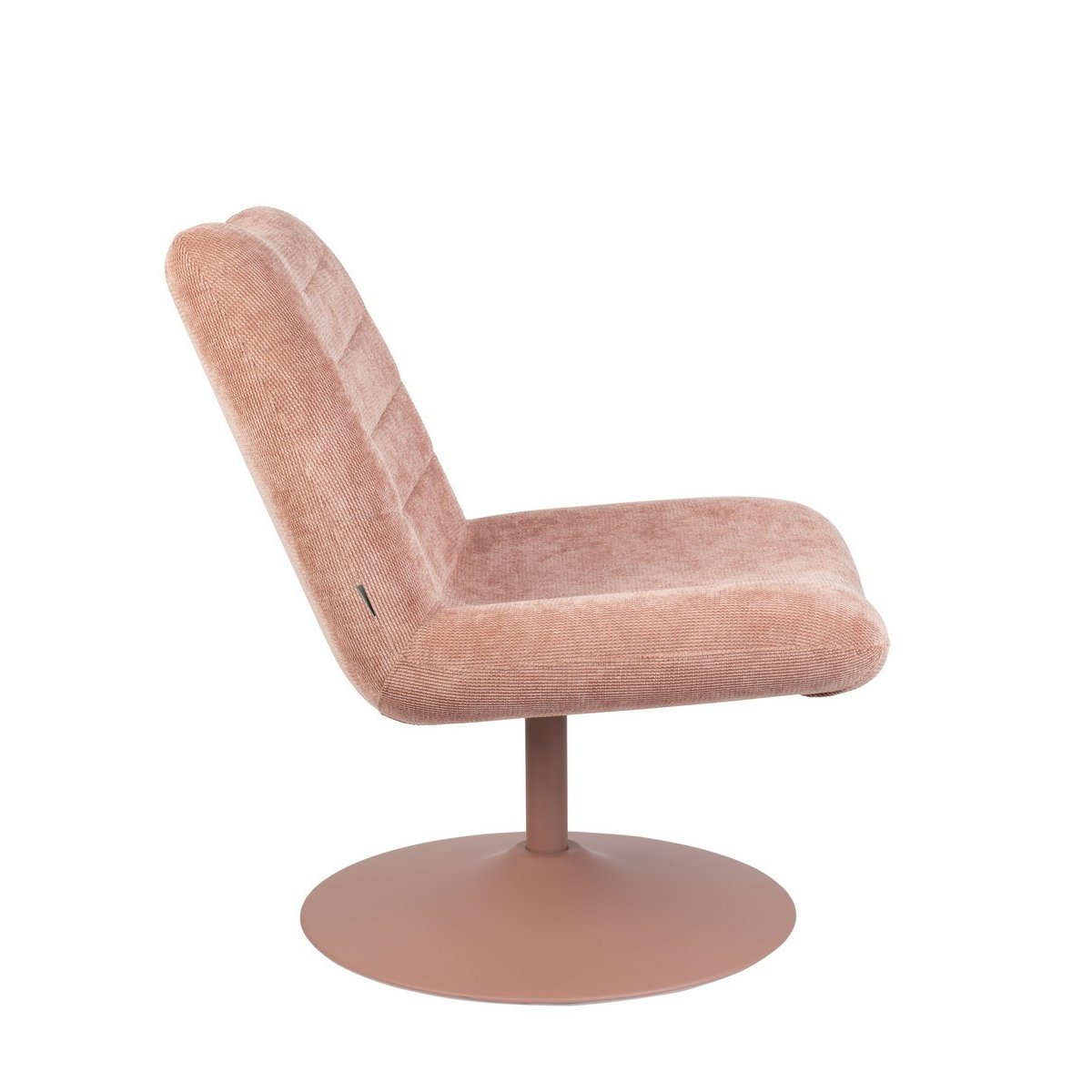 Fauteuil lounge en velours doux - BUBBA rose, ZUIVER