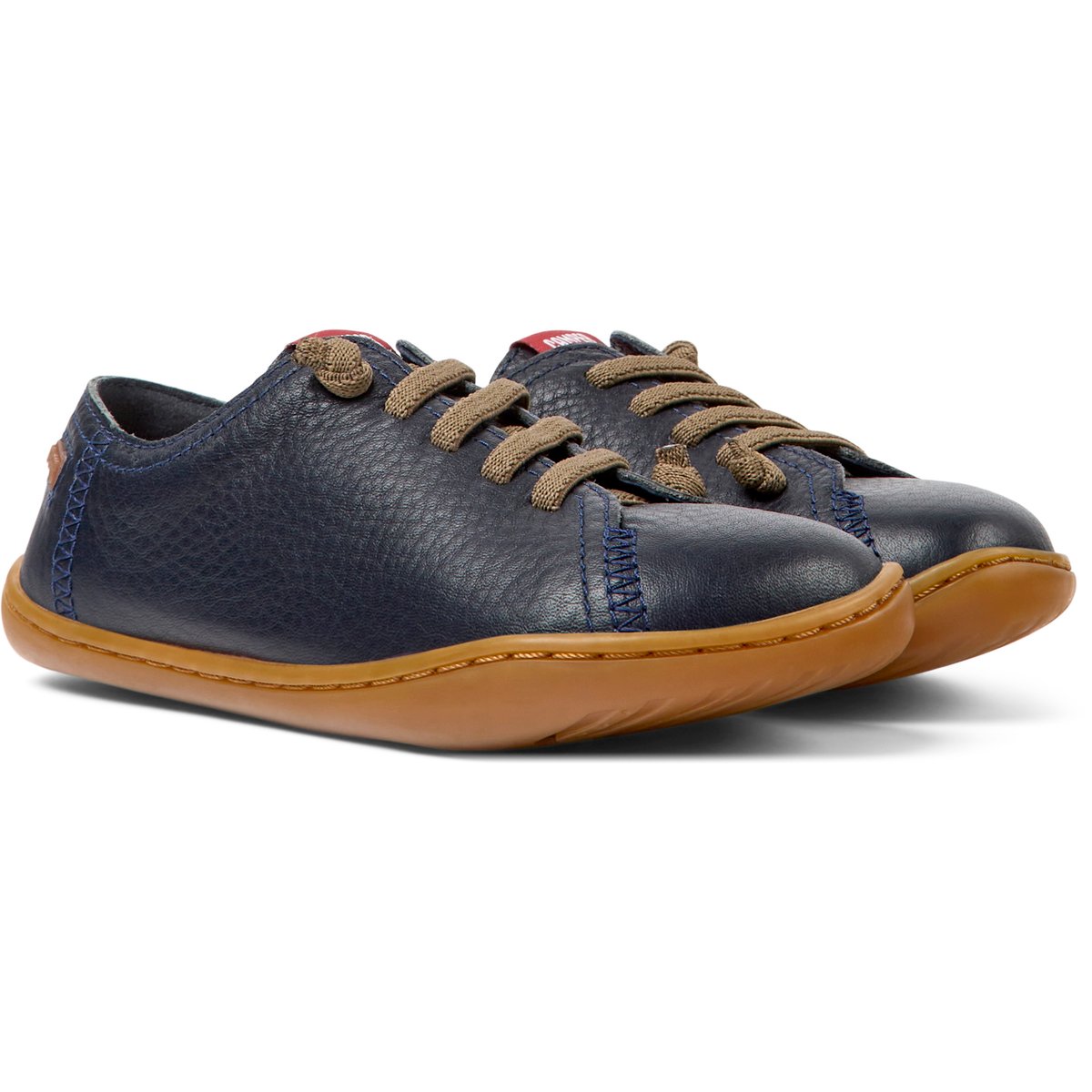 Baskets À Lacets Élastiques Cuir Peu Cami bleu, CAMPER