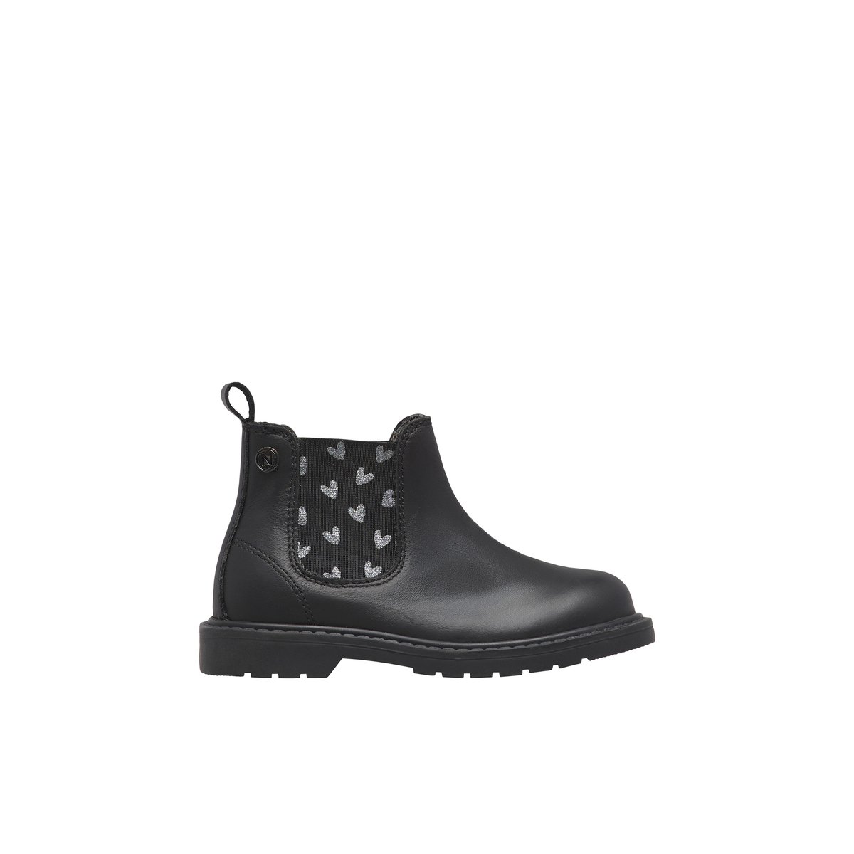 Bottes Chelsea en cuir PICCADILLY noir-argent, NATURINO