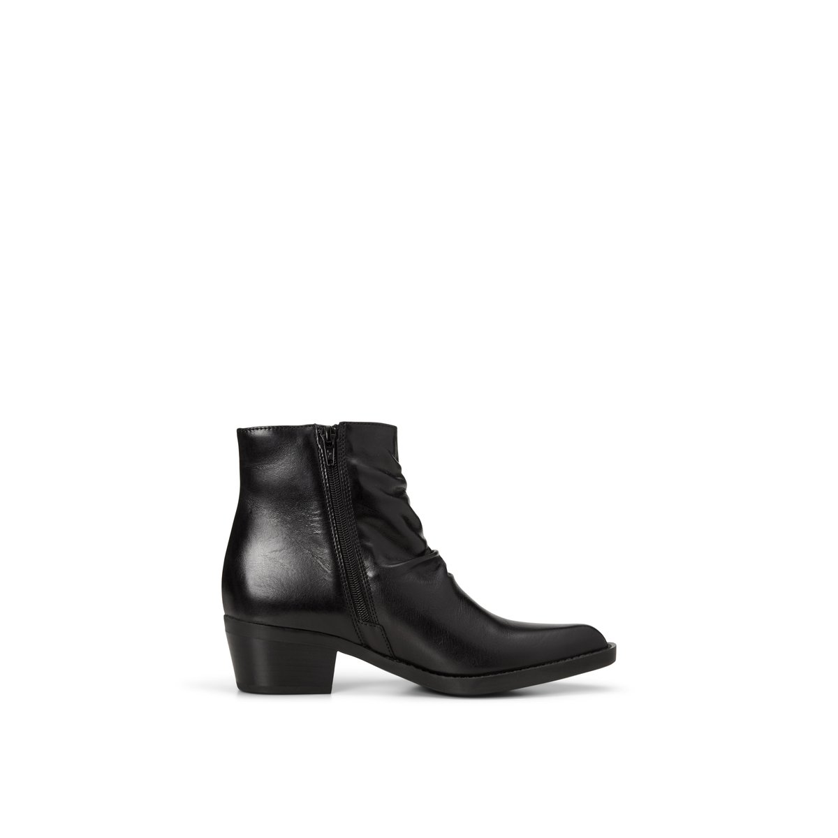 Bottines de style western, modèle Rodeo en cuir de veau de première qualité noir, MARC O'POLO