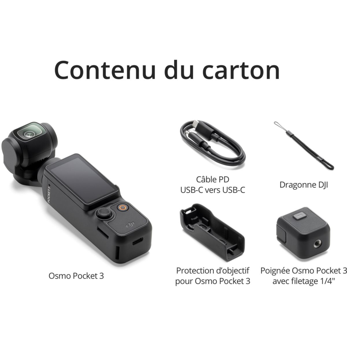 Caméra sport Osmo Pocket 3 couleur unique, DJI