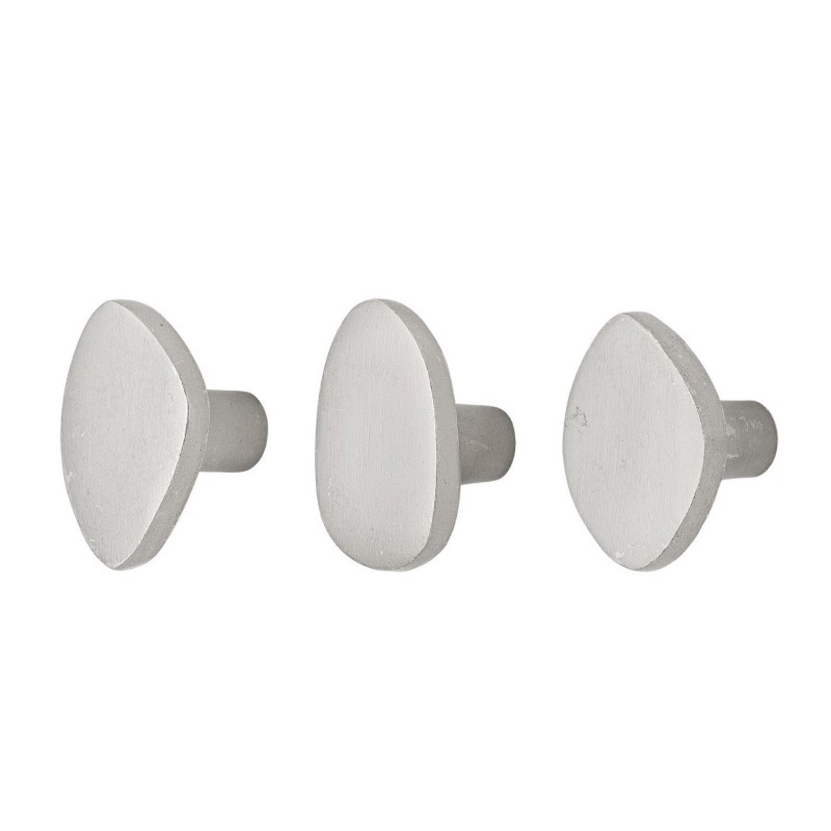 Petites patères aluminium FERRI set de 3 argent, BLOOMINGVILLE