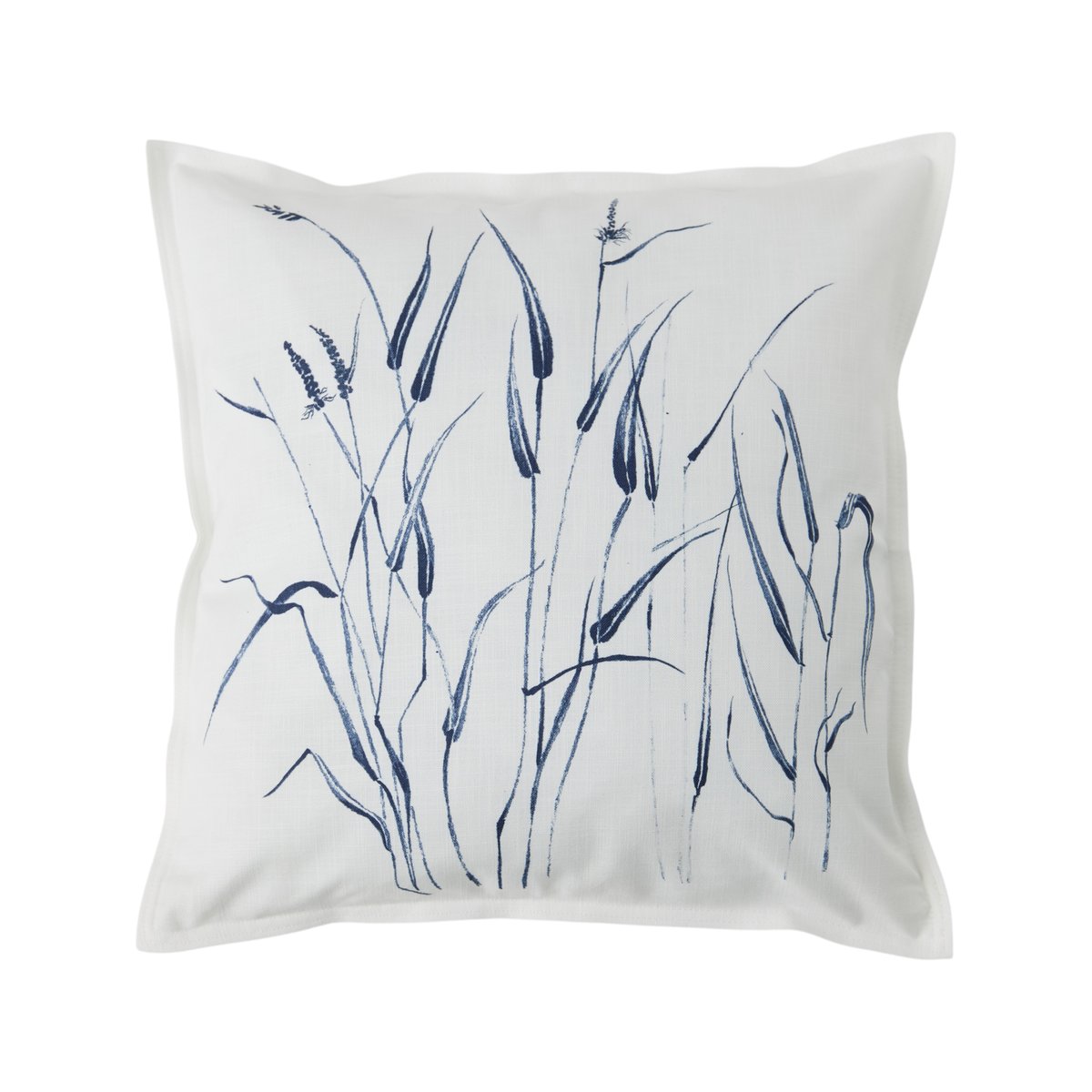 Coussin coton - VULPIN ecru/bleu, CAMIF
