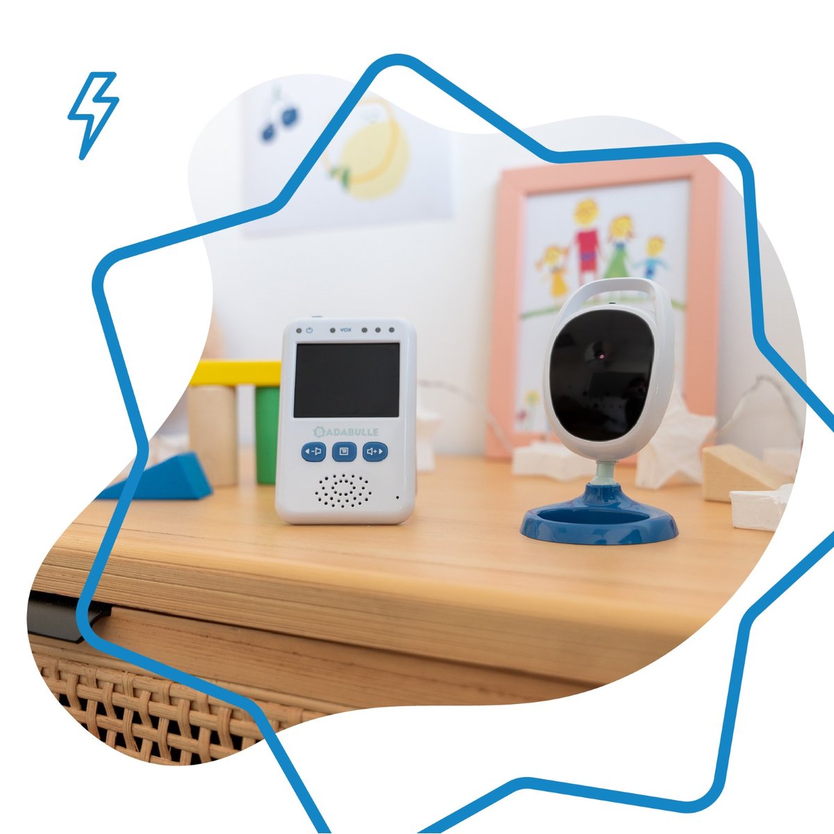 Babyphone caméra 250m blanc, BADABULLE