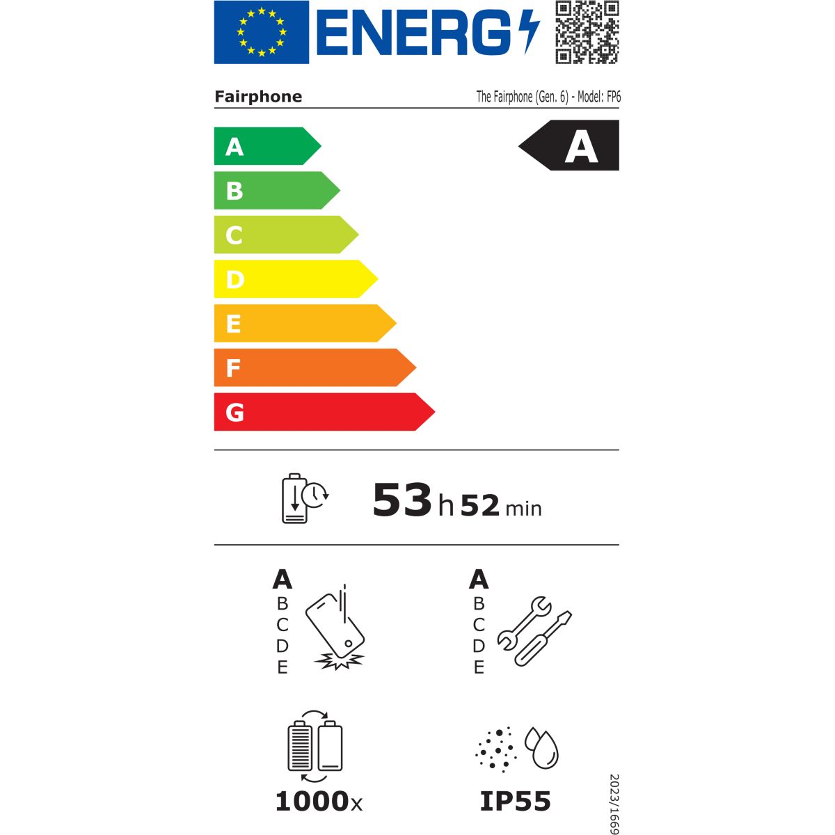 Smartphone (Gen. 6) Vert Forêt 256Go 5G couleur unique, FAIRPHONE