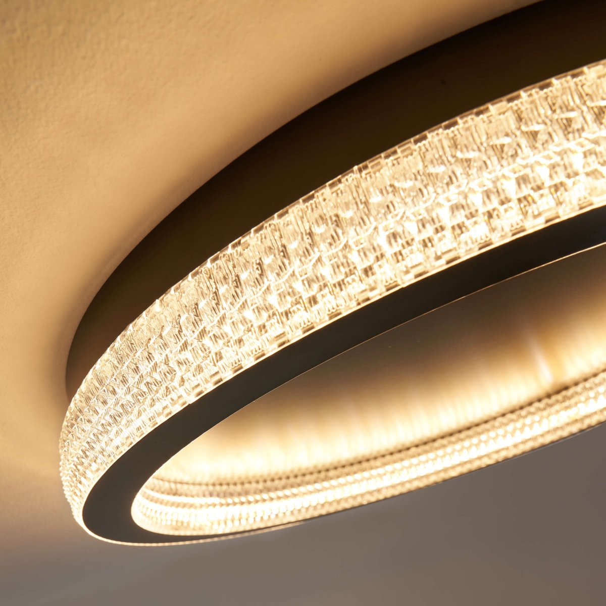 Plafonnier Rond LED – SANDY transparent et noir, KOSILUM