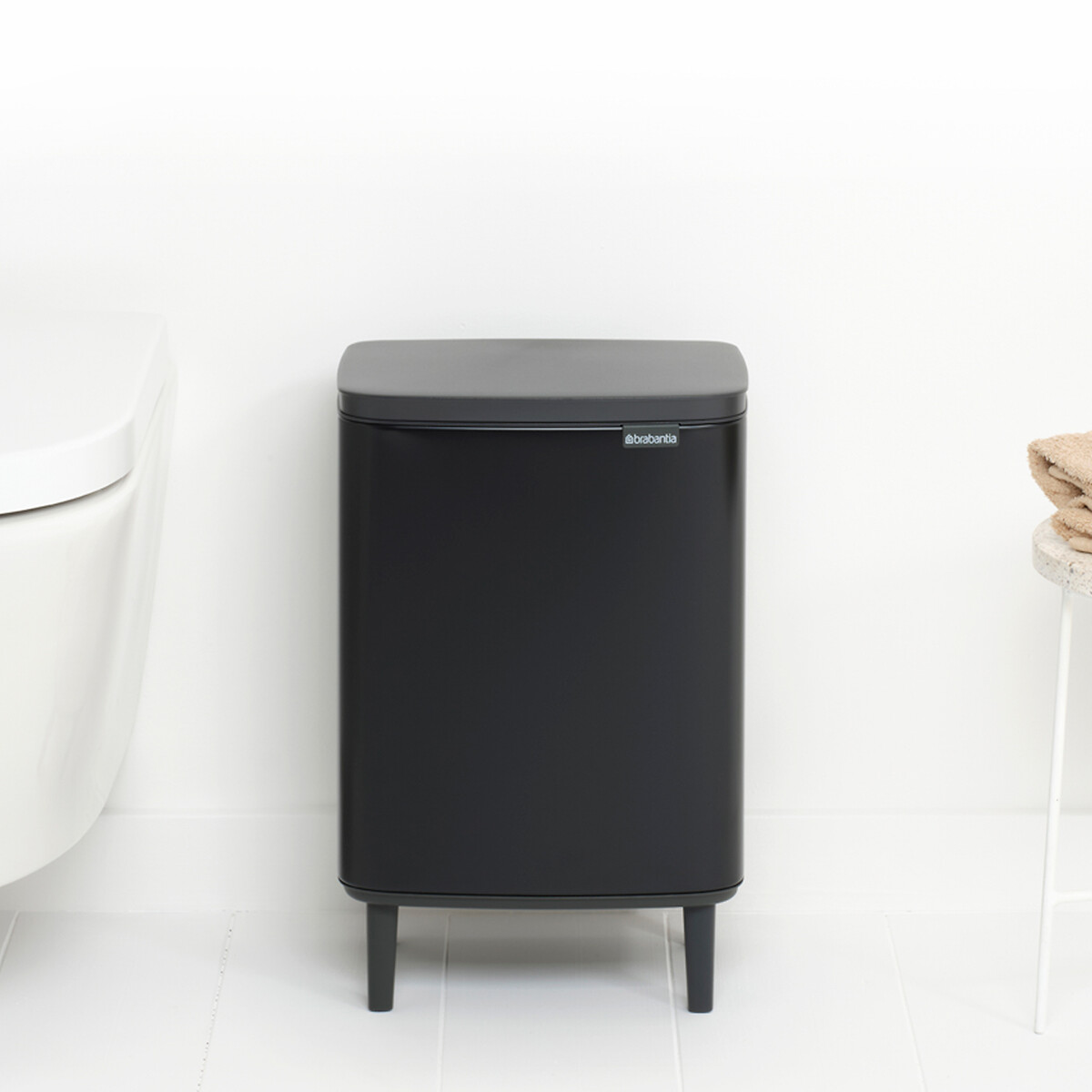 Bo Waste Bin Hi, 12L matt black, BRABANTIA