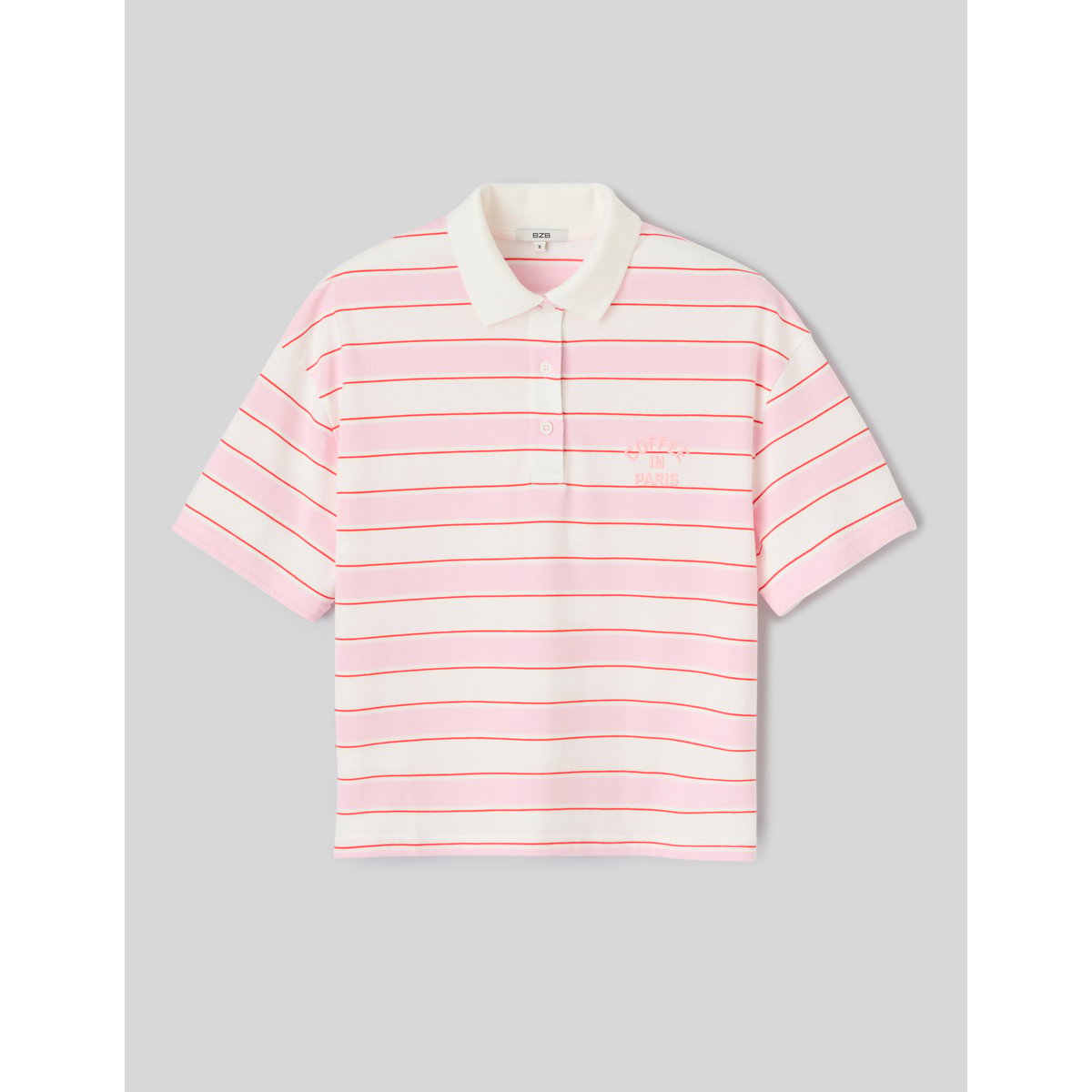 Polo rayé manches courtes multicolore, BZB