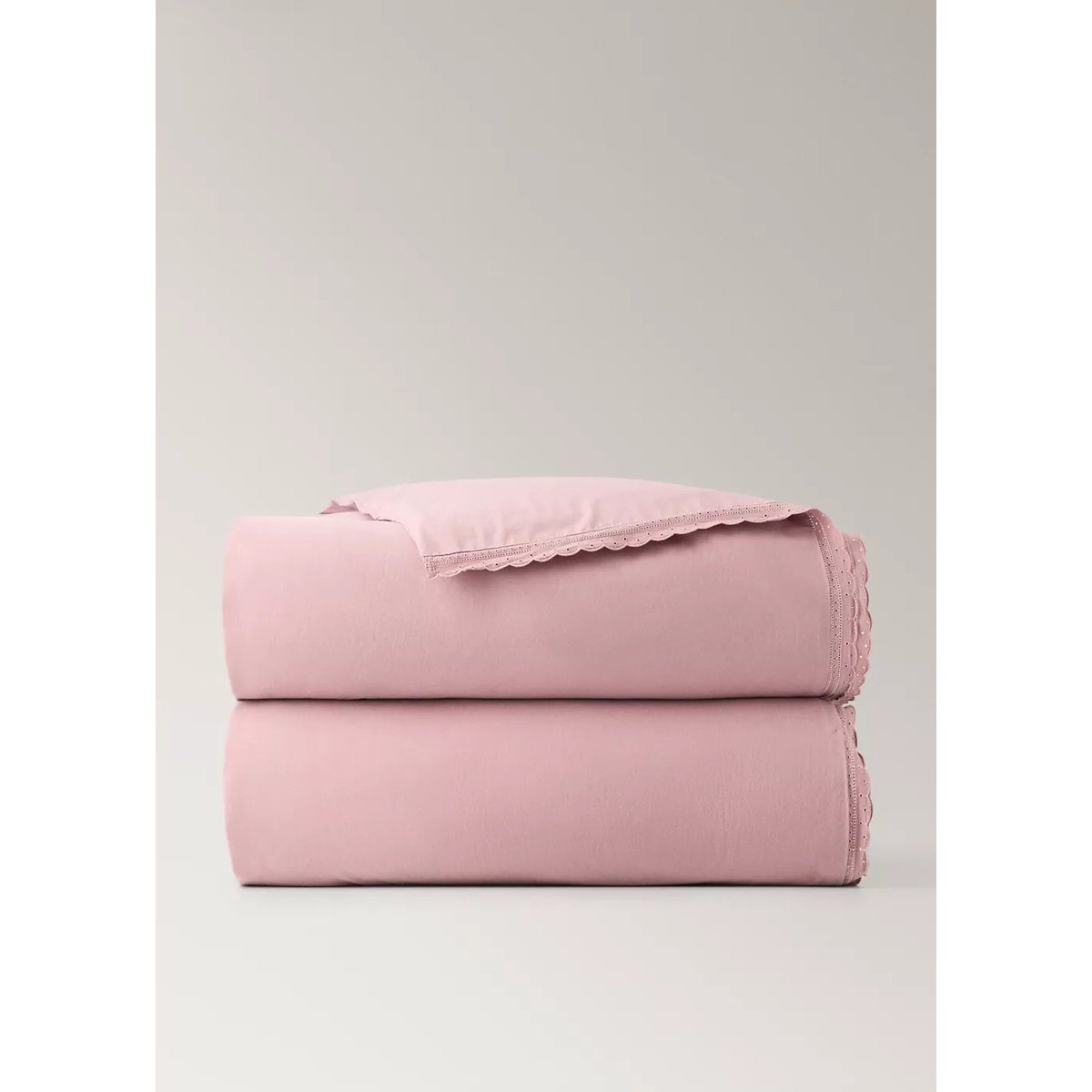 Housse de couette percale de coton lit 90 cm violet clair/pastel, MANGO HOME