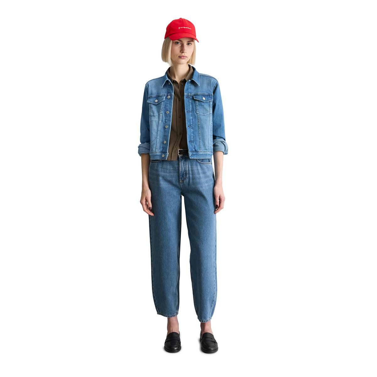 Veste en jean oversize en coton organique stretch de haute qualité bleu clair, MARC O’POLO DENIM