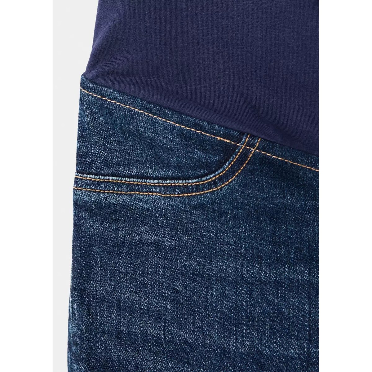 Jean de grossesse flare crop bleu foncé, MANGO