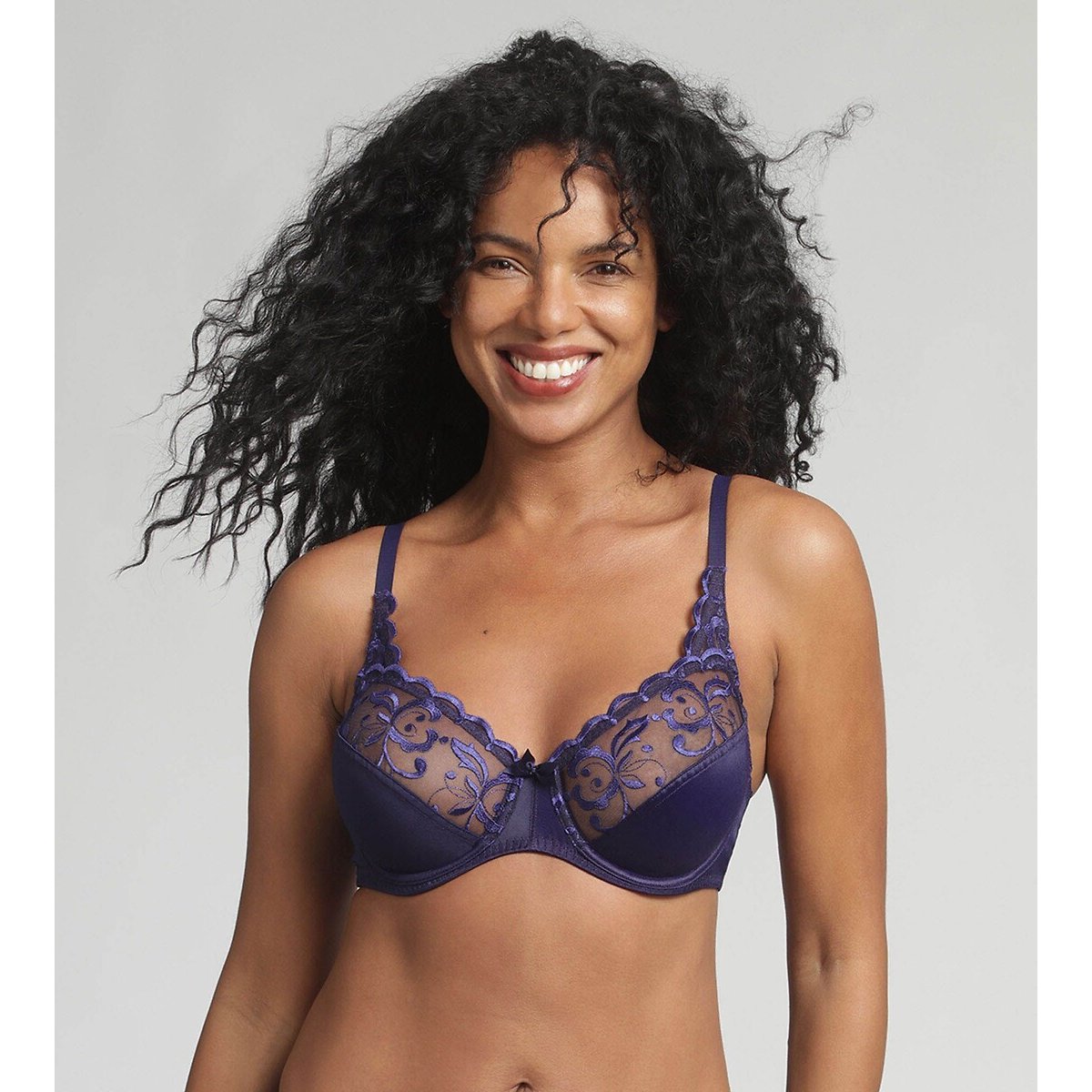 Reggiseno avvolgente Elegance Broderie blu marino, PLAYTEX