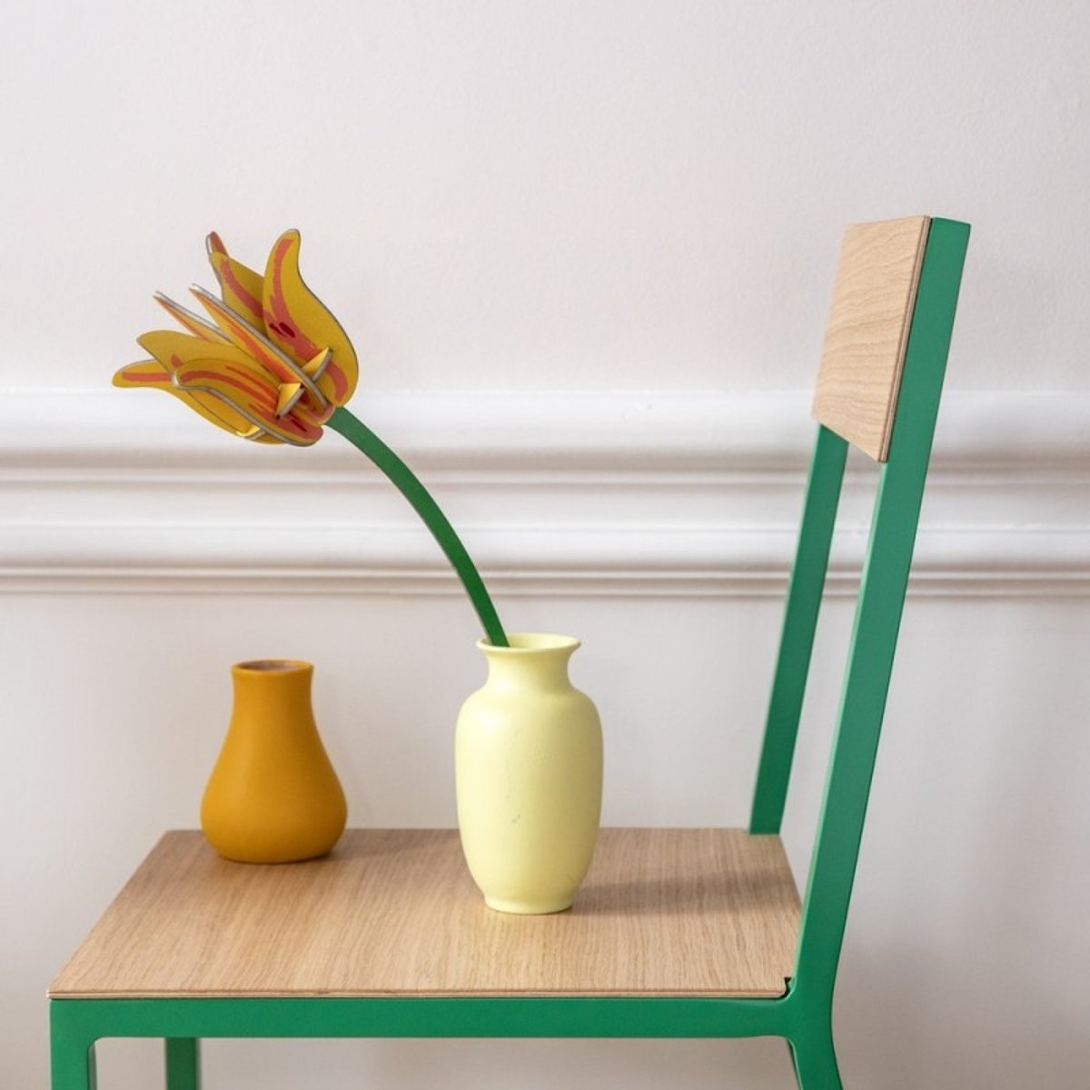 Fleur décorative carton tulipe jaune, STUDIO ROOF