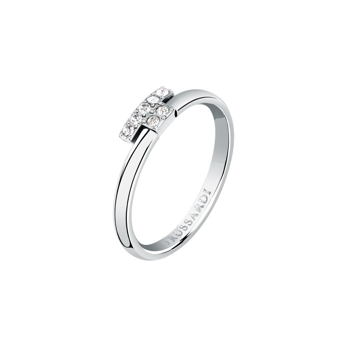 Bague T-LOGO acier inoxydable, TRUSSARDI