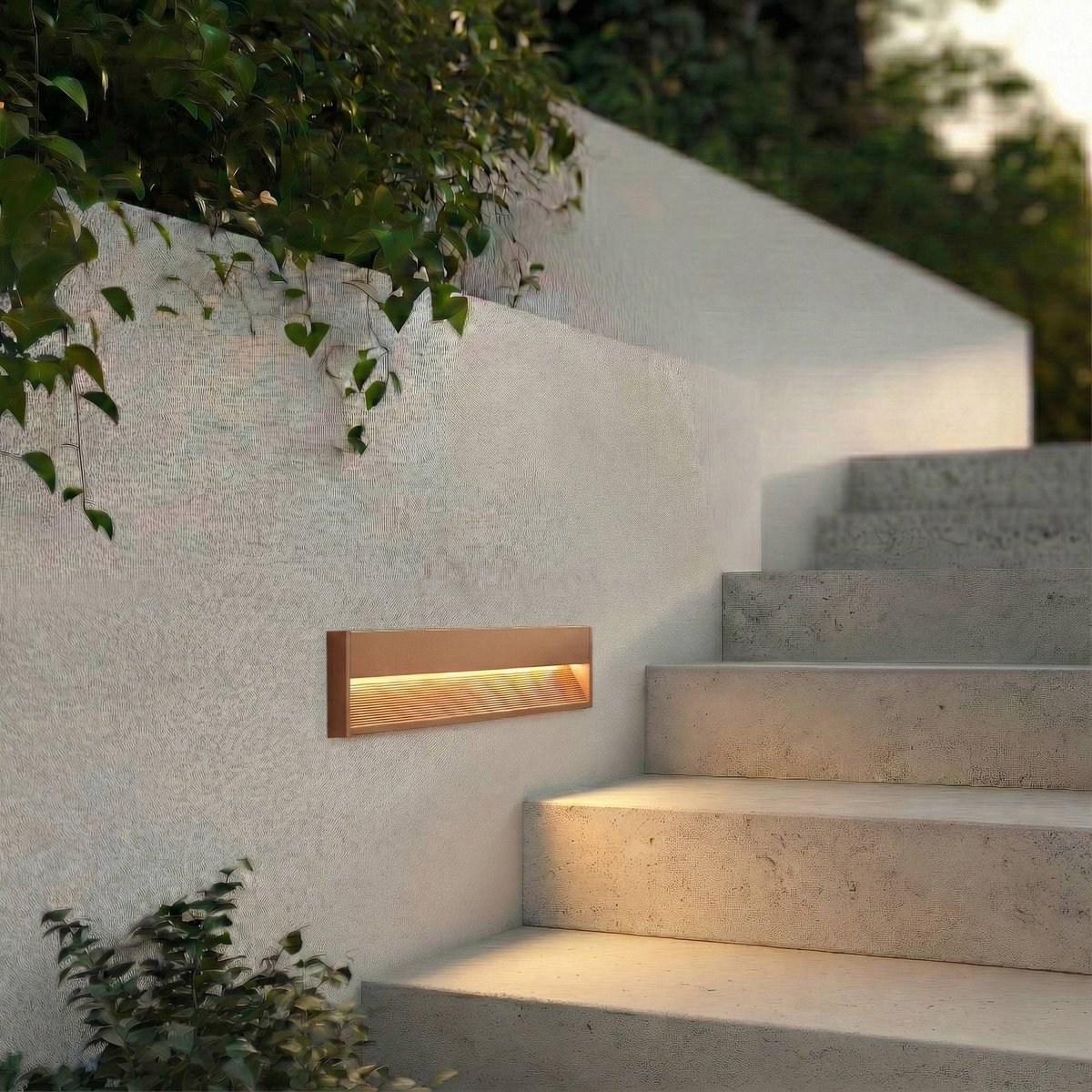 Applique extérieure en aluminium moderneLED rouille, LUCANDE
