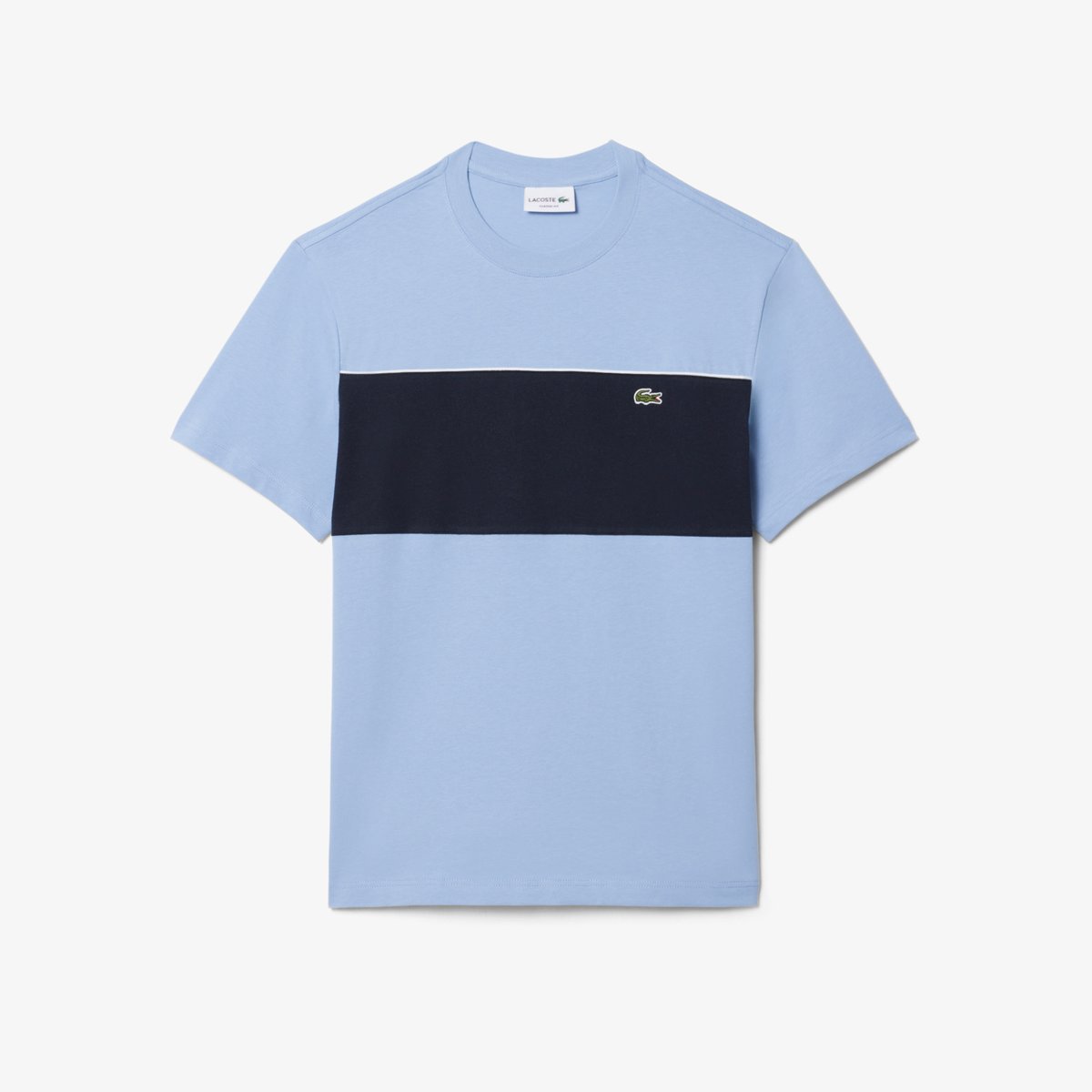 T-shirt color-block coton bleu-3pt, LACOSTE