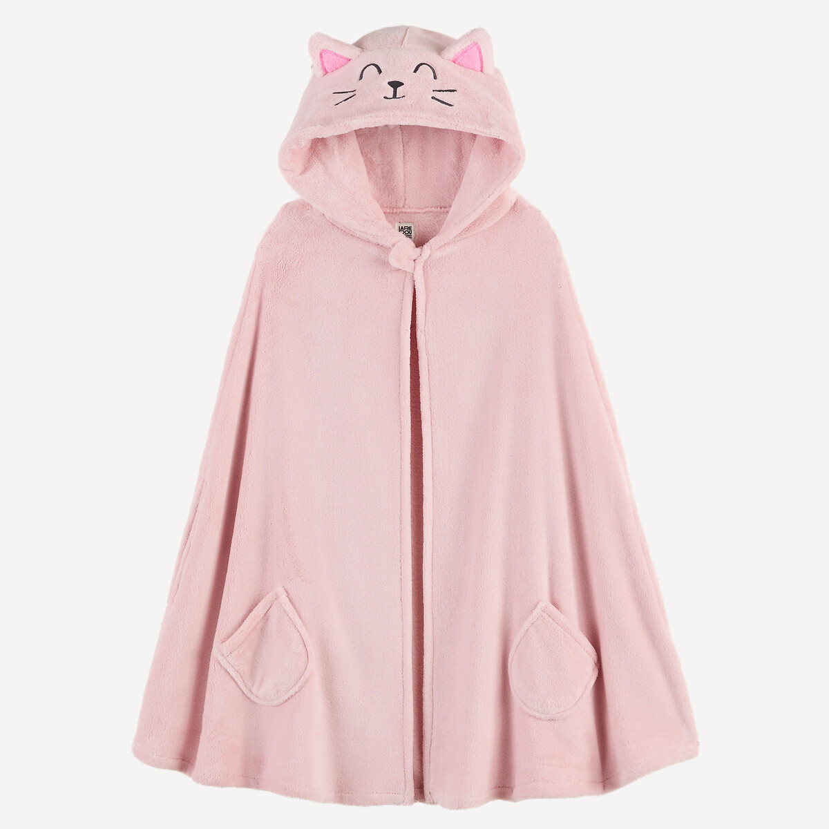 Cape d'intérieur à capuche, en polaire, motif chat rose pale, LA REDOUTE COLLECTIONS