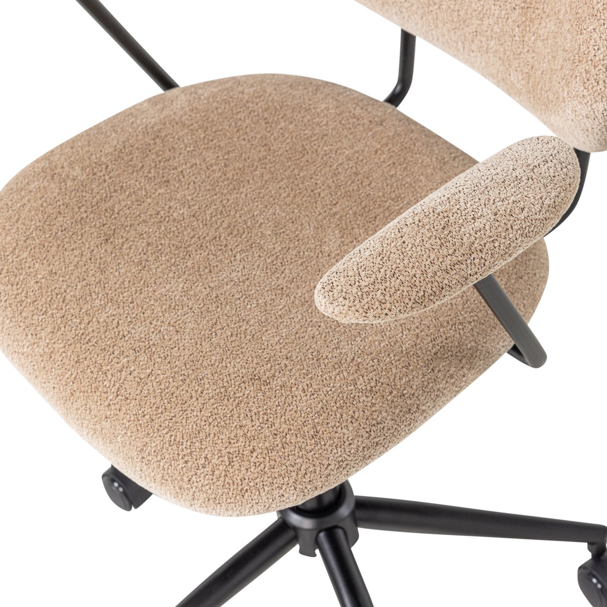 Chaise de bureau en chenille tissée BRINT sable, WOOOD