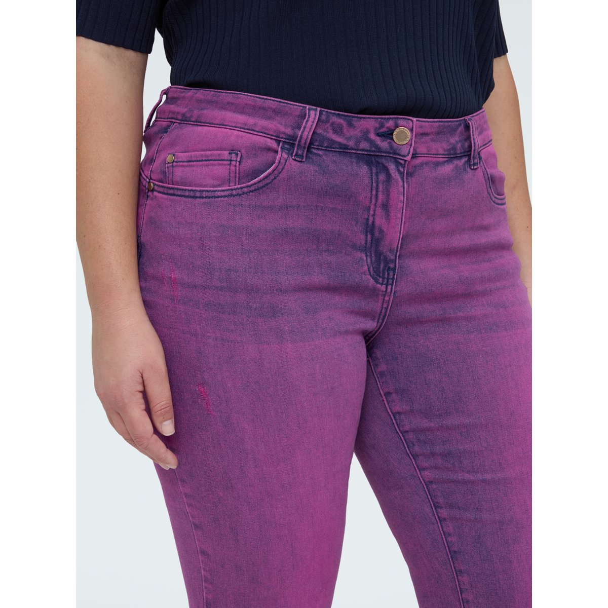 Jean Kick Flare lavage violet délavé violet, FIORELLA RUBINO