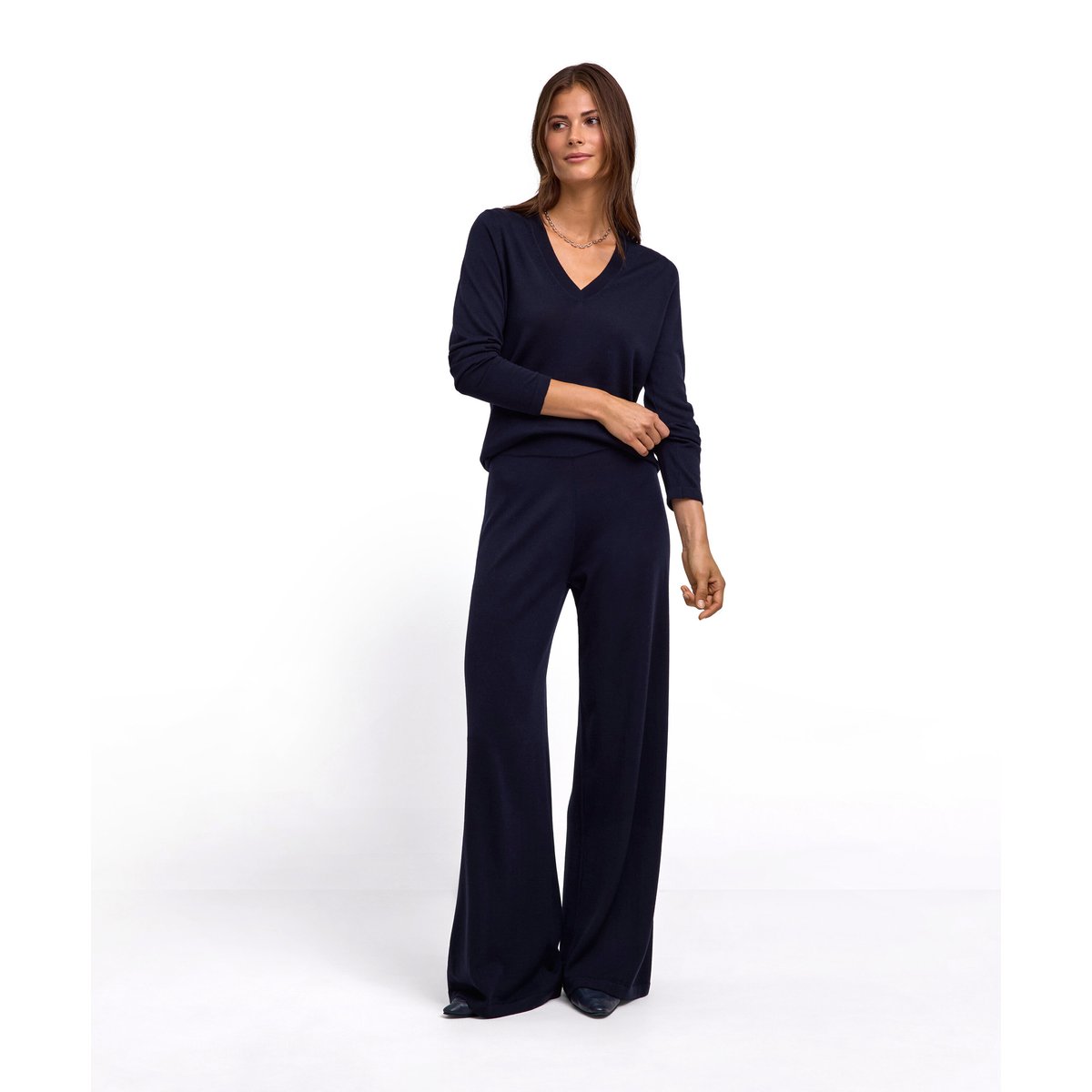 Pull-over Pure Merino Wool bleu fonce, FALKE