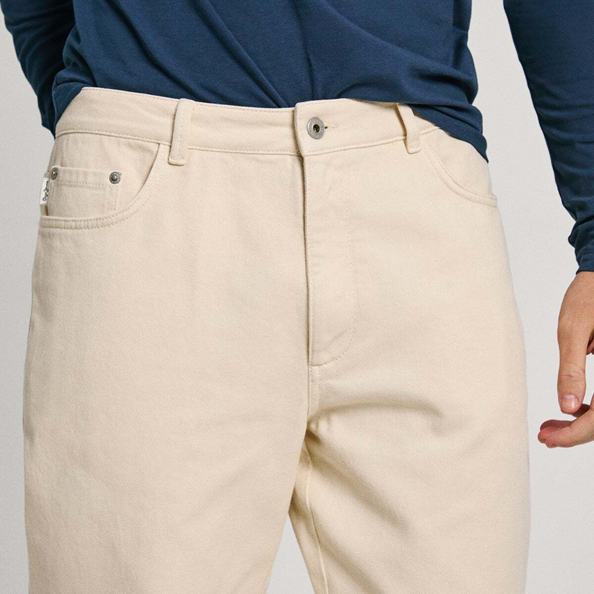 Pantalon Coupe Regular 5 Poches blanc ivoire, PEPE JEANS