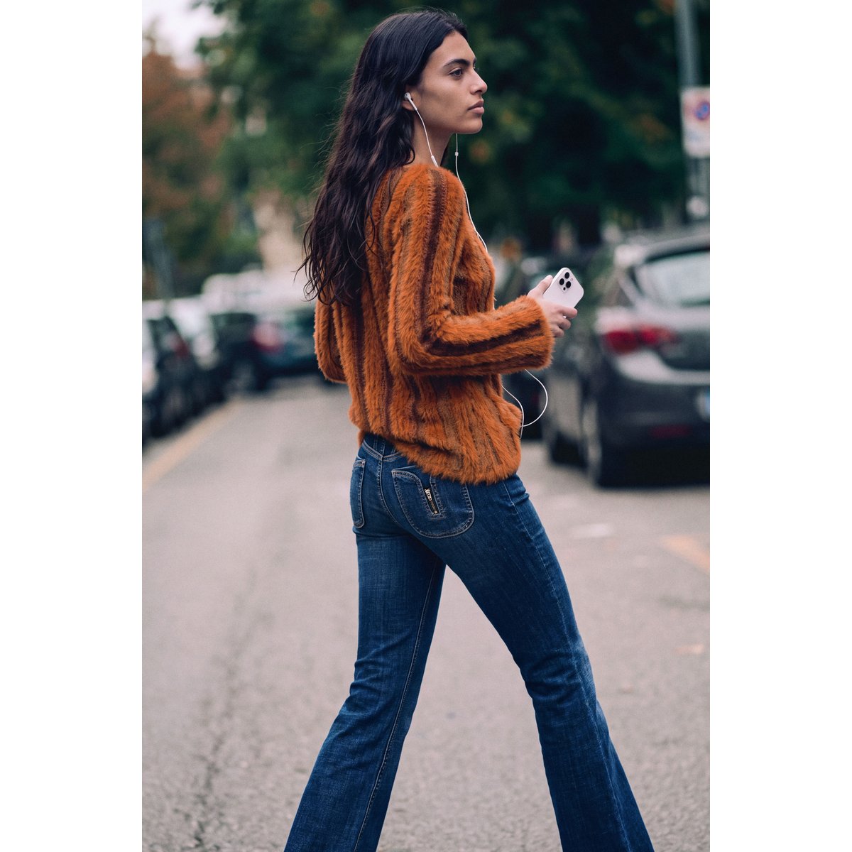 Pull côtelé avec poils marron, DESIGUAL