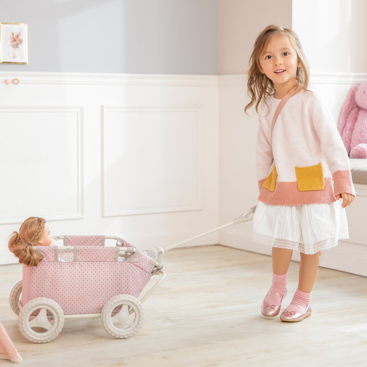 Chariot Poupée Accessoire Enfant rose, TEAMSON KIDS