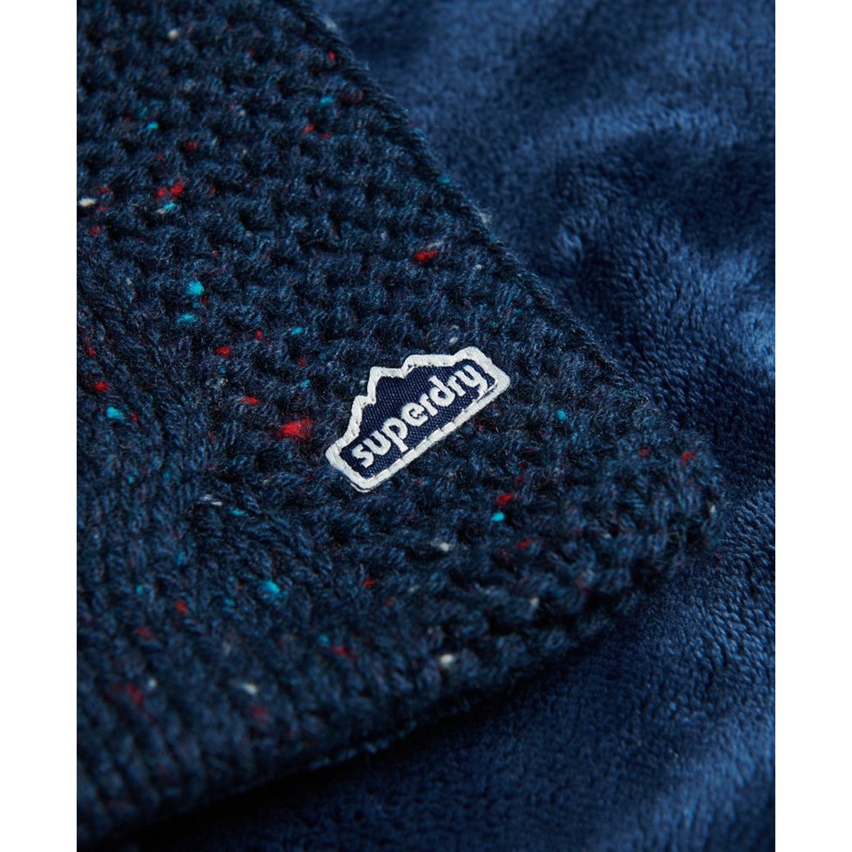 Écharpe en maille torsadée tweed bleu marine intense, SUPERDRY