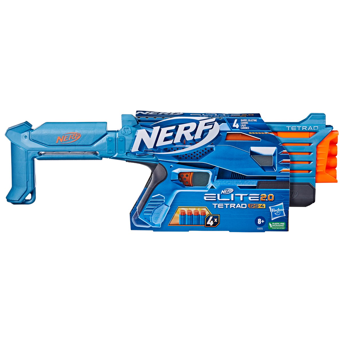 Ner elite 2.0 tetrad qs 4 multicolore, HASBRO