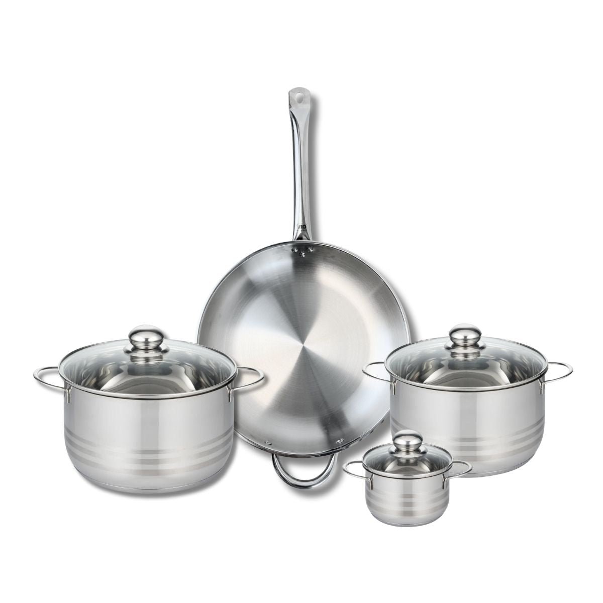 Batterie 1 poêle 32cm + 3 faitouts 12/20/24cm PROFI BRILLANT gris, ELO