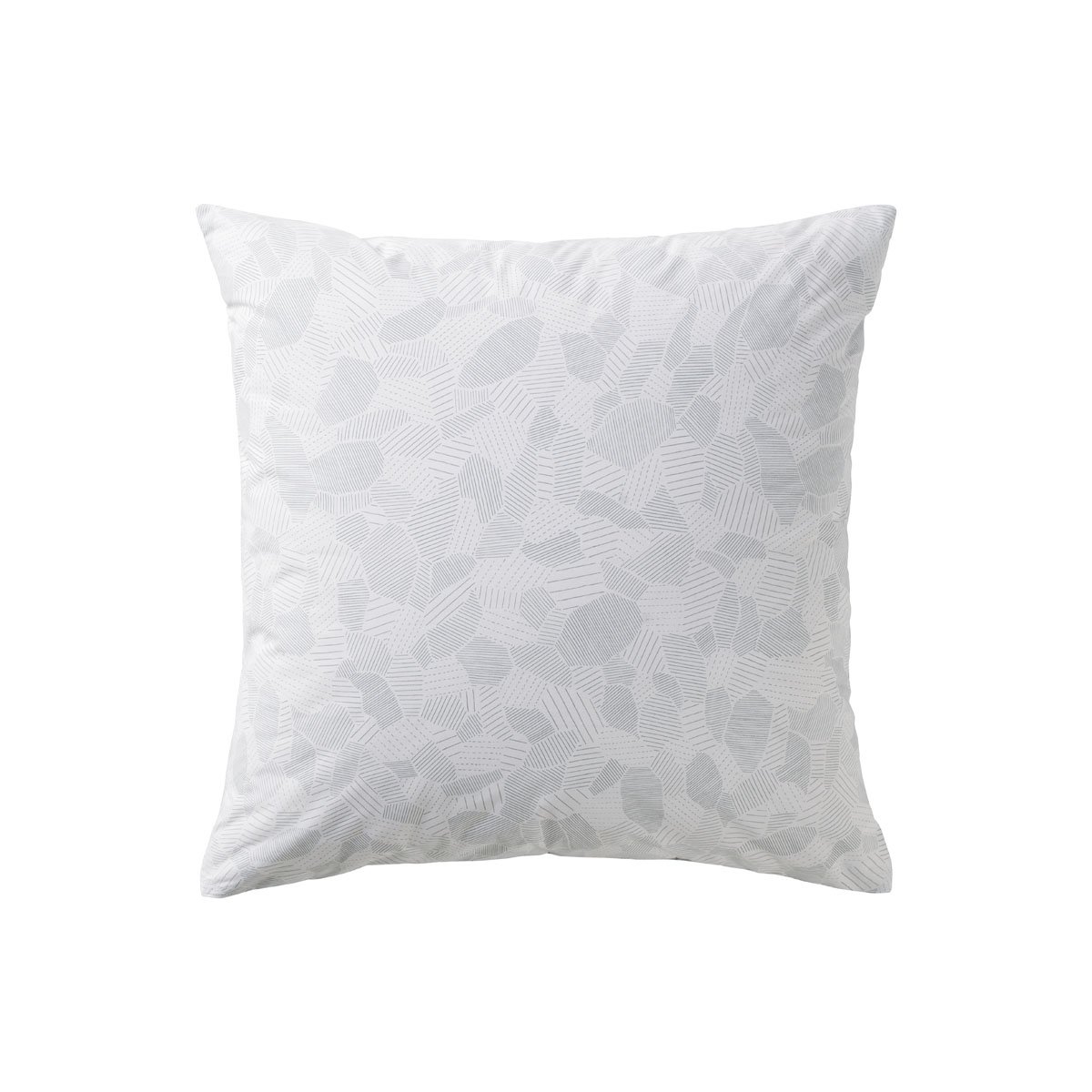 Lot de 2 taies d'oreiller bicolores en percale de coton, PARCELLES CÉVENNES gris, A DEMAIN