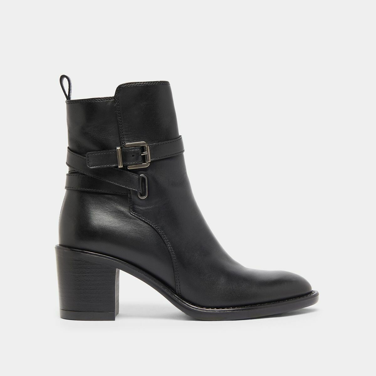 Bottines à talons en cuir Cajou noir, JONAK
