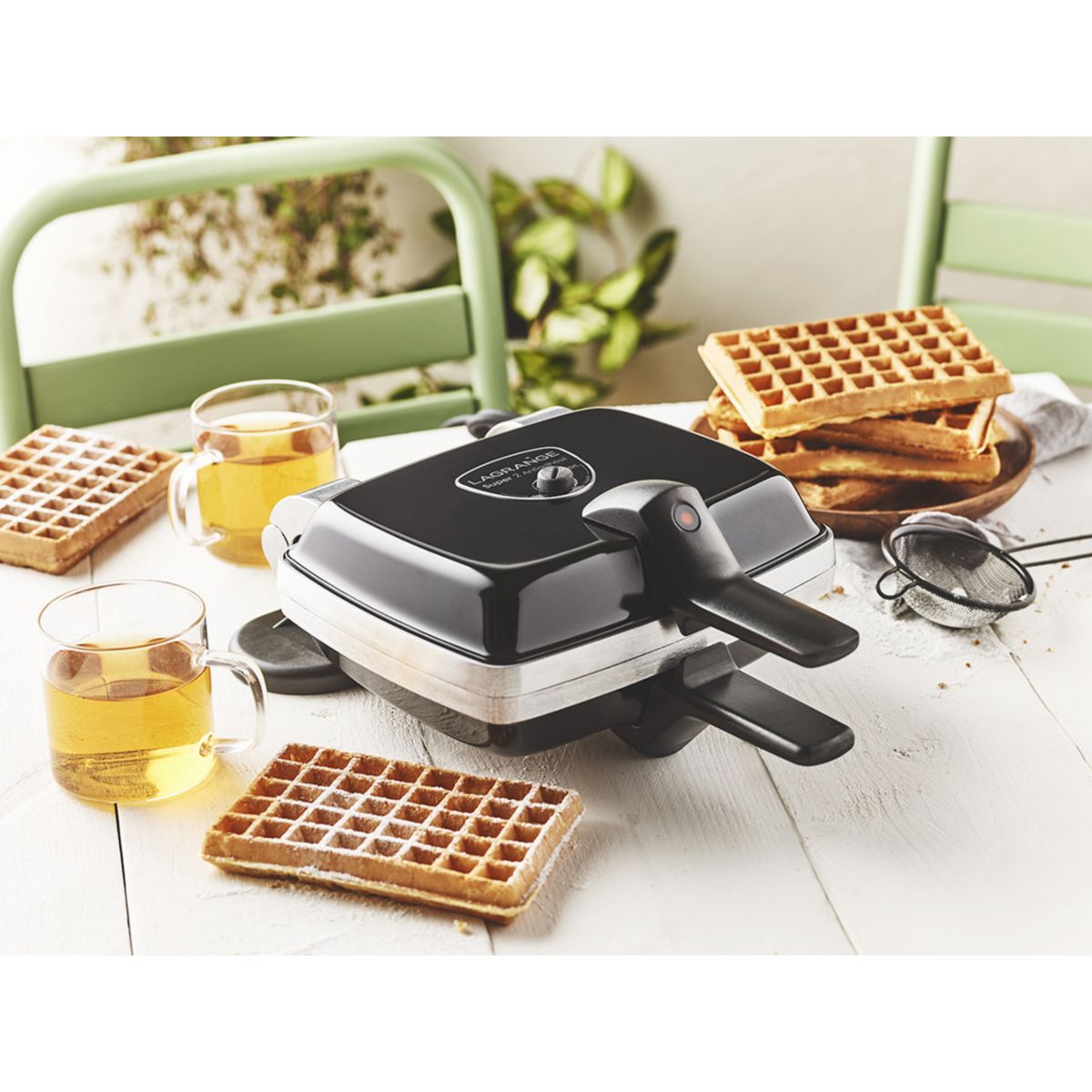Croque/gaufre 2 gaufres ou 2 croques 039425 noir, LAGRANGE
