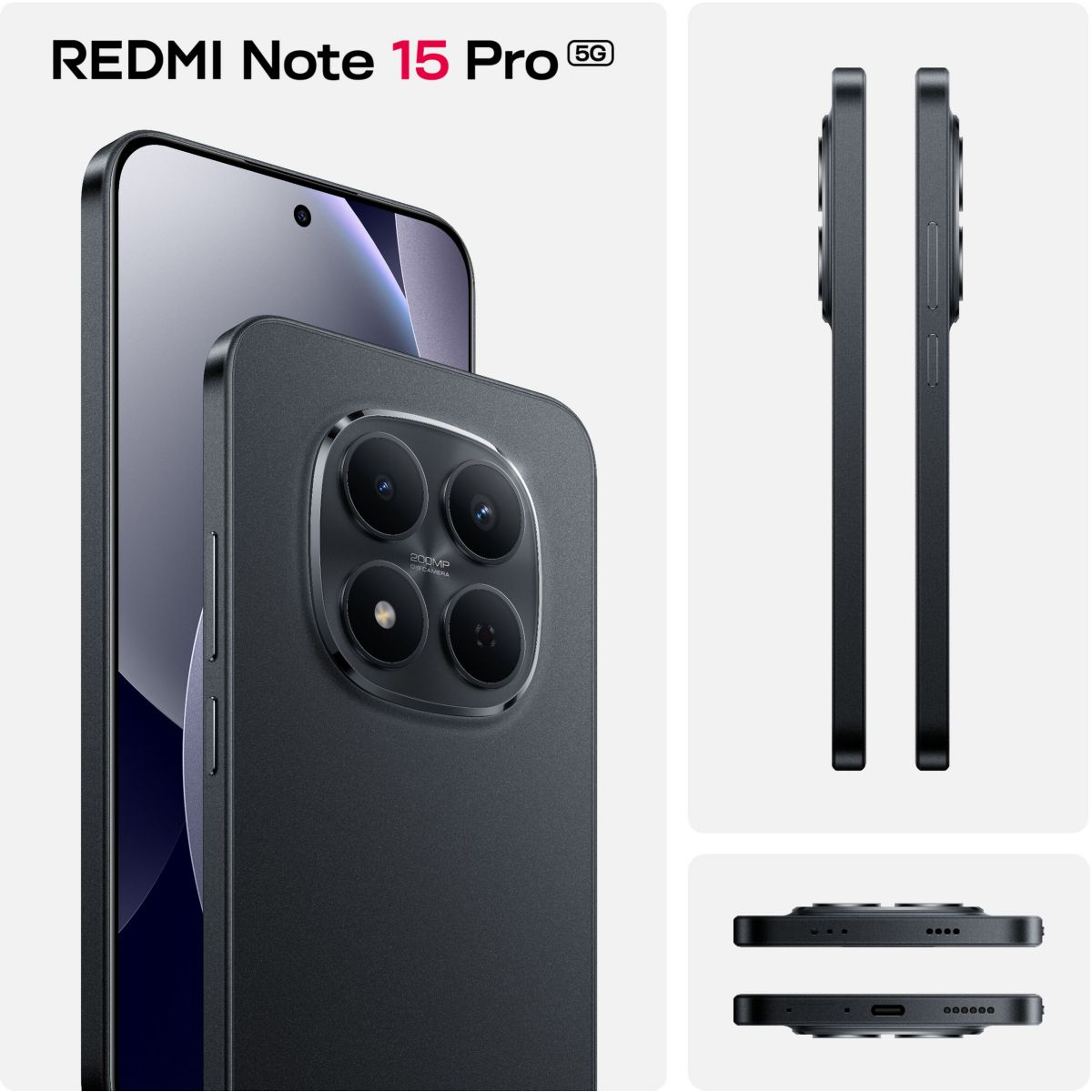 Smartphone Redmi Note 15 Pro Noir 256Go 5G couleur unique, XIAOMI