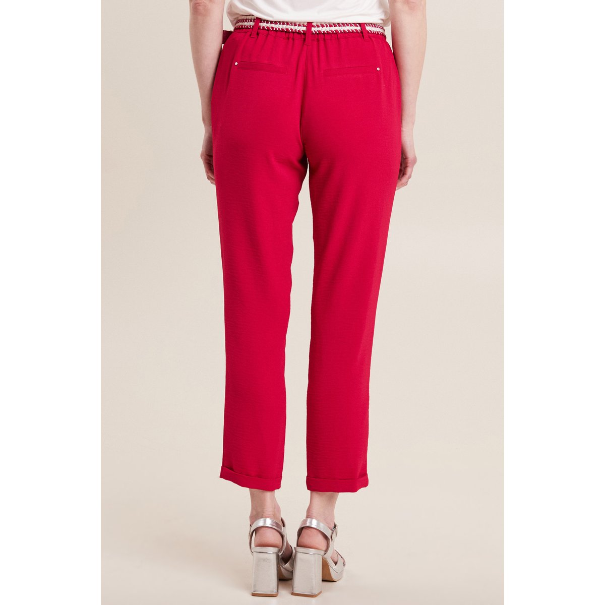 Pantalon chino à ceinture rose cerise, BREAL