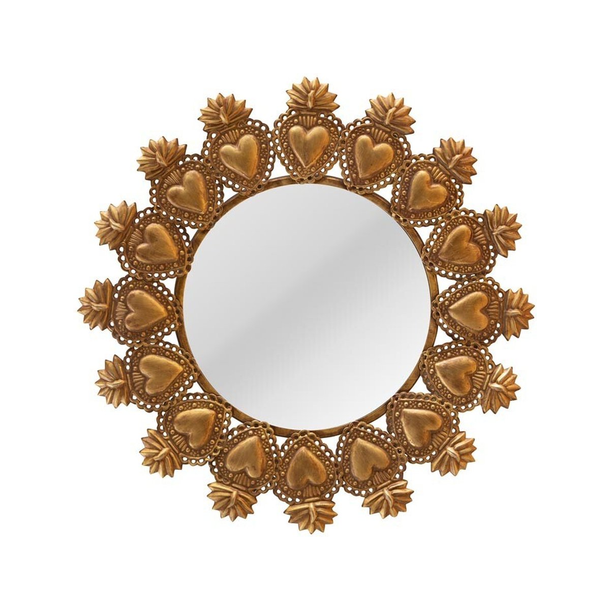 Miroir en métal D'EX-VOTO or, CHEHOMA