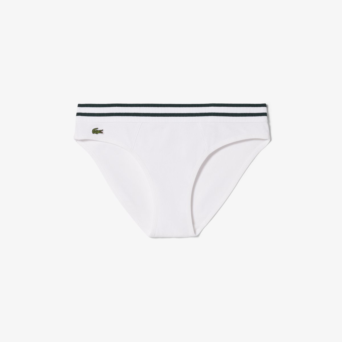 Culotte coton ceinture rayée blanc-001, LACOSTE