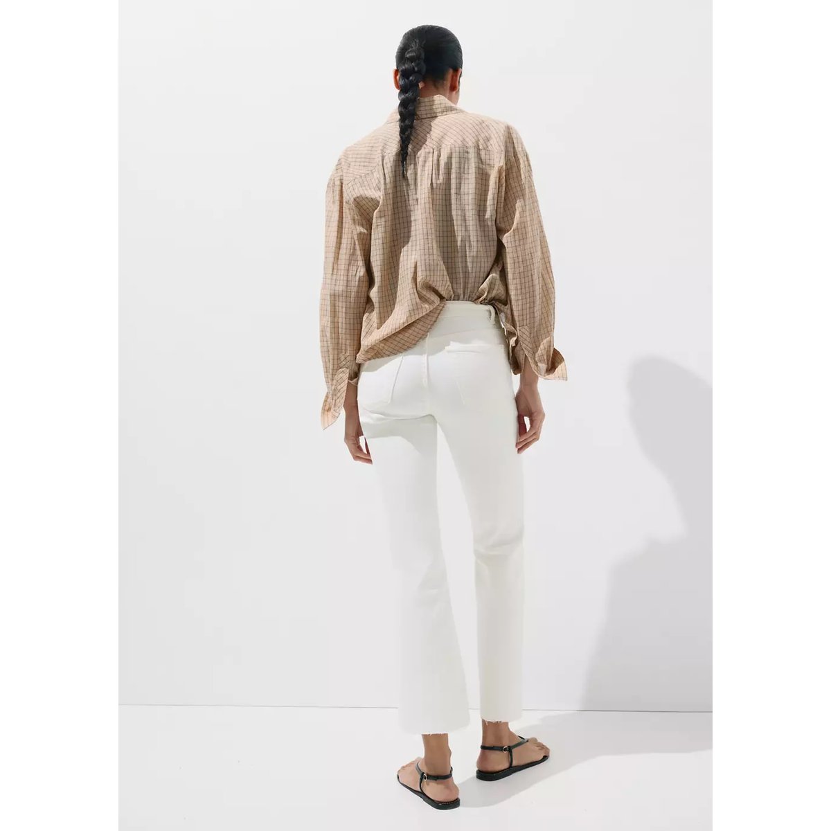 Jean Sienna flare crop blanc, MANGO