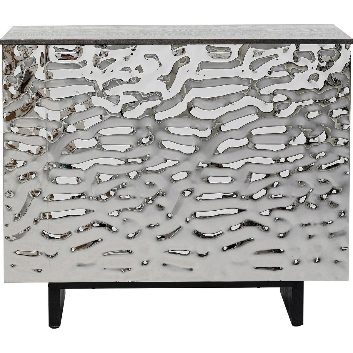 Bar en acier texturé, CALDERA argent, KARE DESIGN