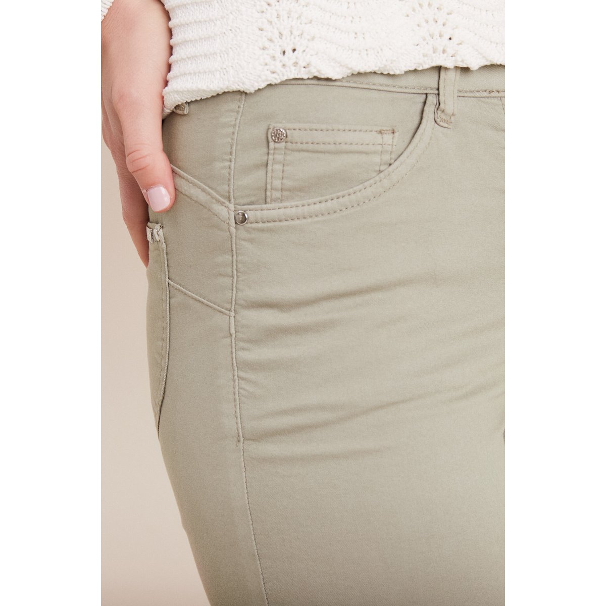 Pantalon léger taille standard long vert clair, BREAL
