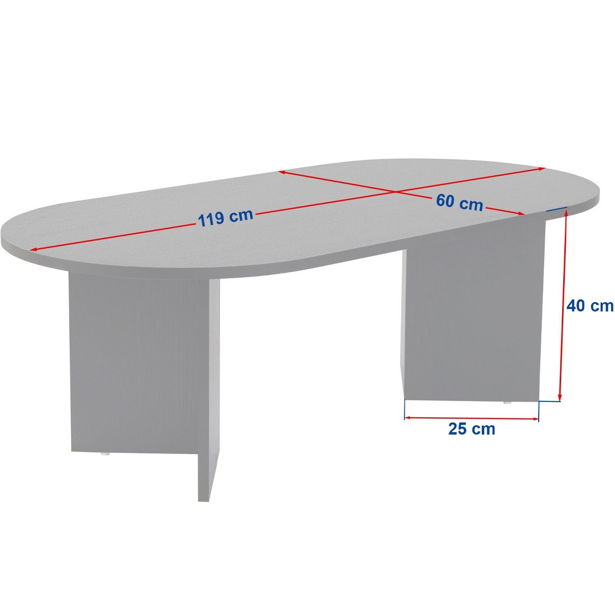 Table basse ovale - ORANE chêne clair, HOMIFAB