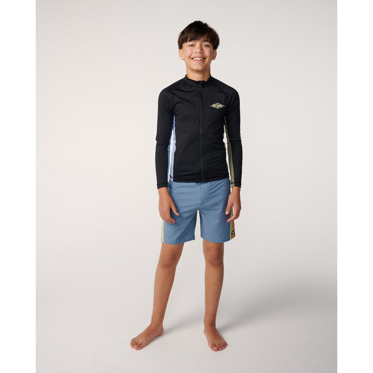 T-shirt anti-UV Eternal Shred ZIP manches longues garçon black, RIP CURL